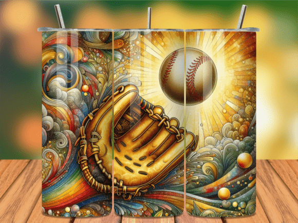 Abstract Baseball Glove Tumbler Wrap Png Review
