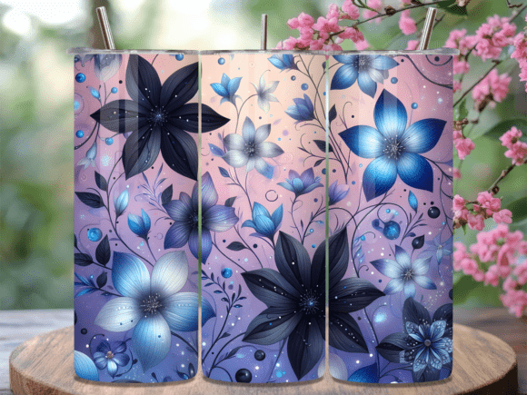 Blue Floral Night Garden Tumbler Wraps Review