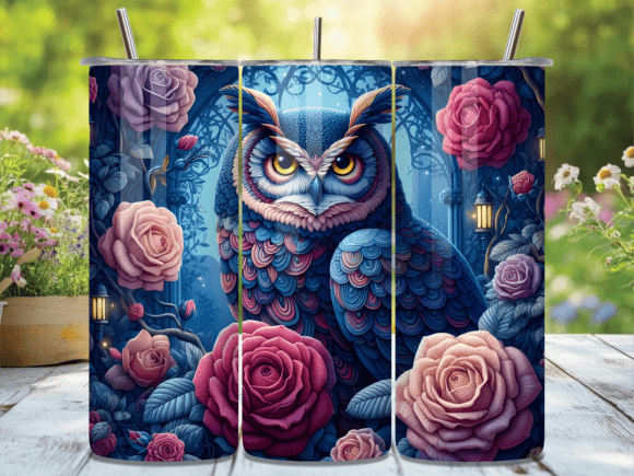 Blue Owl Pink Roses Art Tumbler Wrap Review