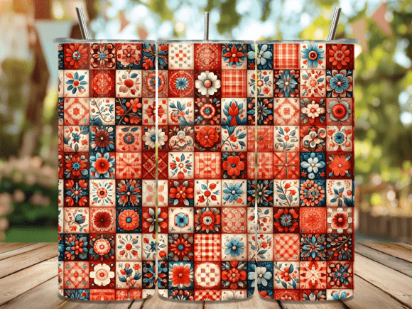 Boho Red Patchwork Quilt Tumbler Wraps Review