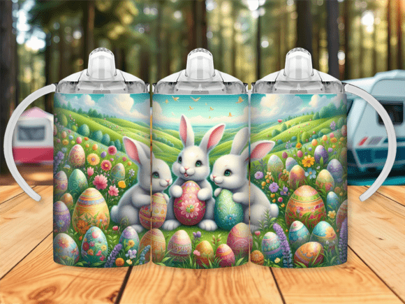 Bunnies Easter Sippy Cup Kids Tumbler Wraps