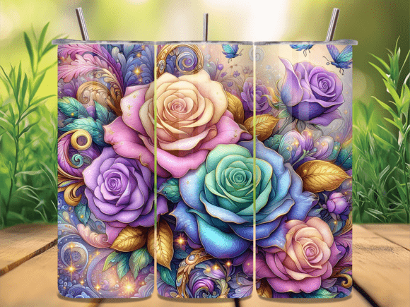 Colorful Rainbow Roses Tumbler Wrap Review