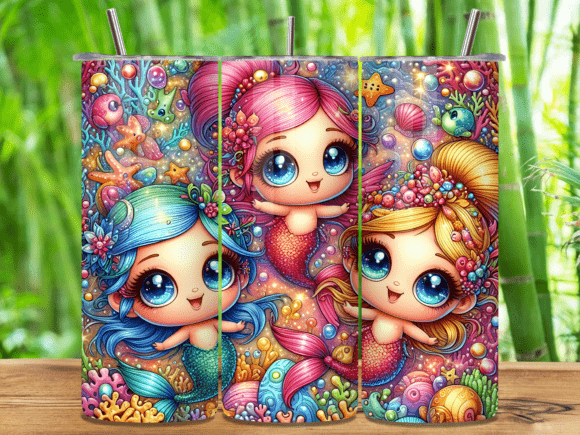 Cute Chibi Mermaid Friends Tumbler Wraps Review