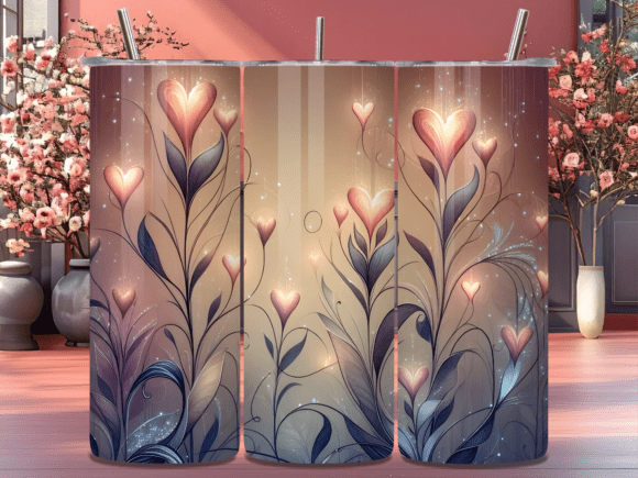 Elegant Glowing Floral Tumbler Wraps
