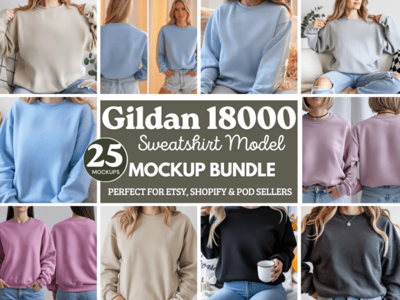 Gildan 18000 Sweatshirt Mockup Bundle 51 Review