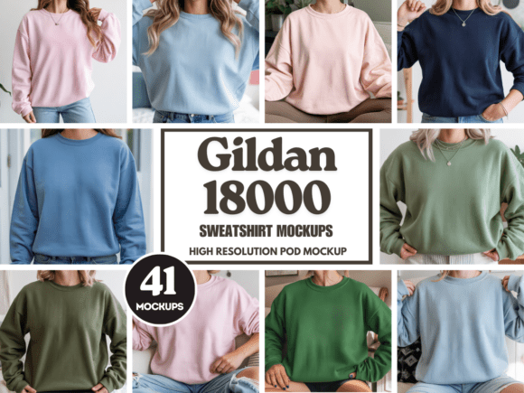 Gildan 18000 Sweatshirt Mockups for Crafters
