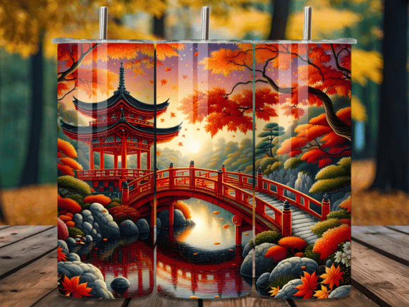 Japanese Garden Bridge Autumn Tumbler Wraps Review