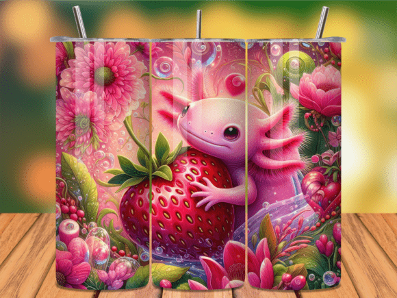 Kawaii Strawberry Axolotl Tumbler Wrap Review