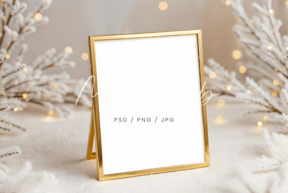 Minimalist Winter Gold Frame Mockup Review