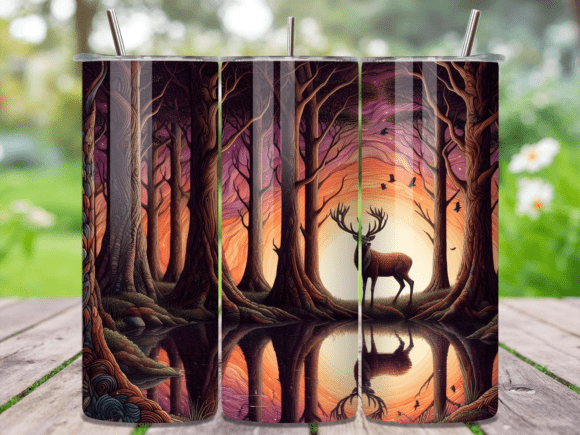 Mystical Deer Sunset Lake Tumbler Wraps Review