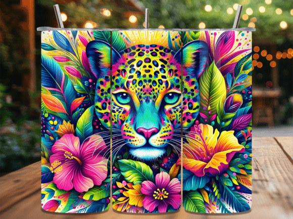 Neon Floral Leopard Pattern Tumbler Wrap Review
