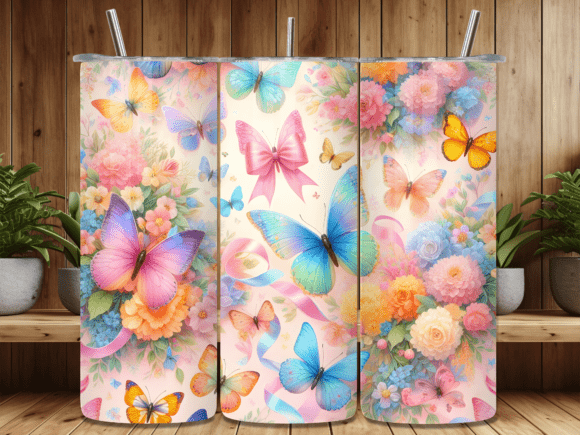 Pastel Watercolor Butterfly Tumbler Wraps Review
