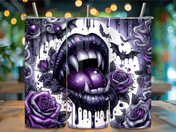 Purple Vampire Lips Gothic Tumbler Wraps Review
