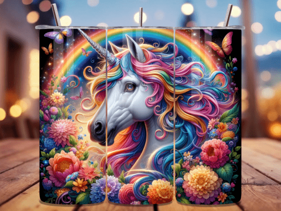 Rainbow Floral Unicorn Tumbler Wrap Review