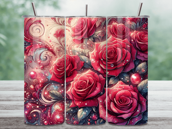 Red Rose Floral Pattern Tumbler Wrap Review