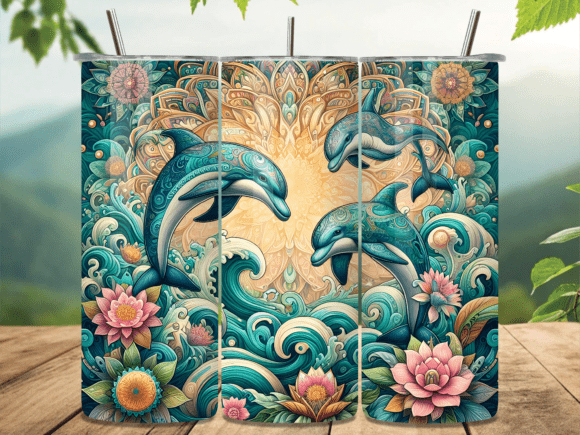 Teal Mandala Sea Dolphin Tumbler Wrap Review