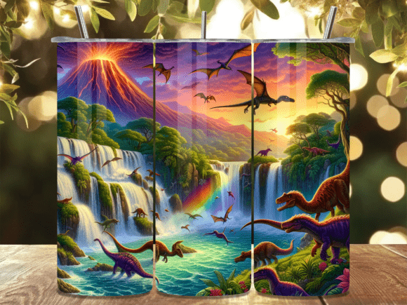 Tropical Dino Waterfall Tumbler Wrap Review