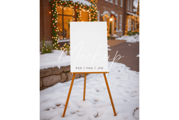 Winter Welcome Sign Mockup Easel Review
